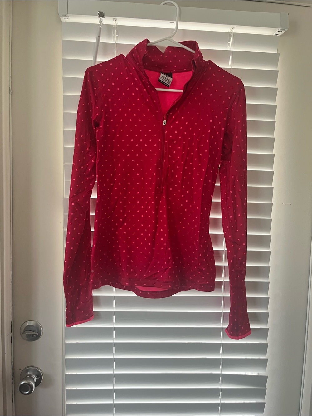 Nike Women's Red Dotted Quarter-Zip Pullover